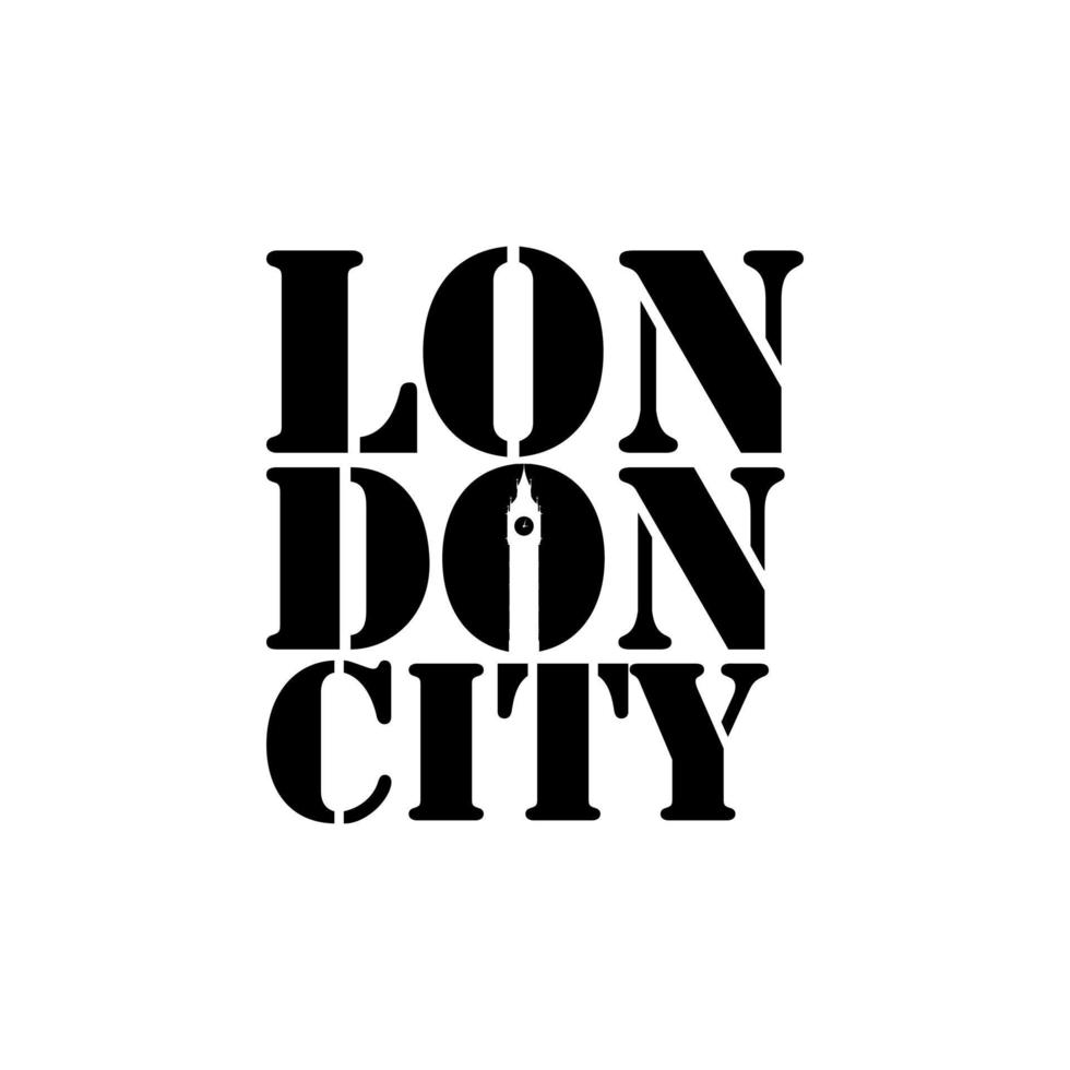 imagen de diseño de logotipo de tipografía de espacio negativo de la ciudad de londres vector