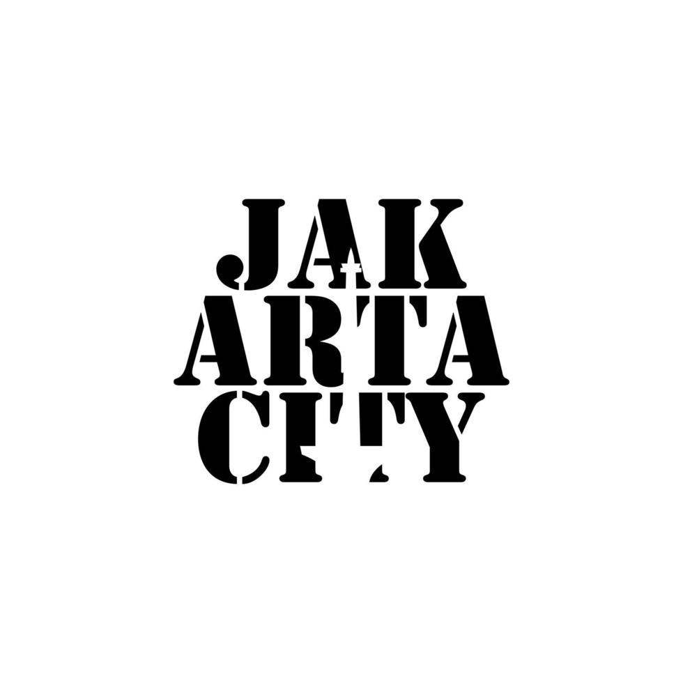 Jakarta city negative space typography logo design image vector