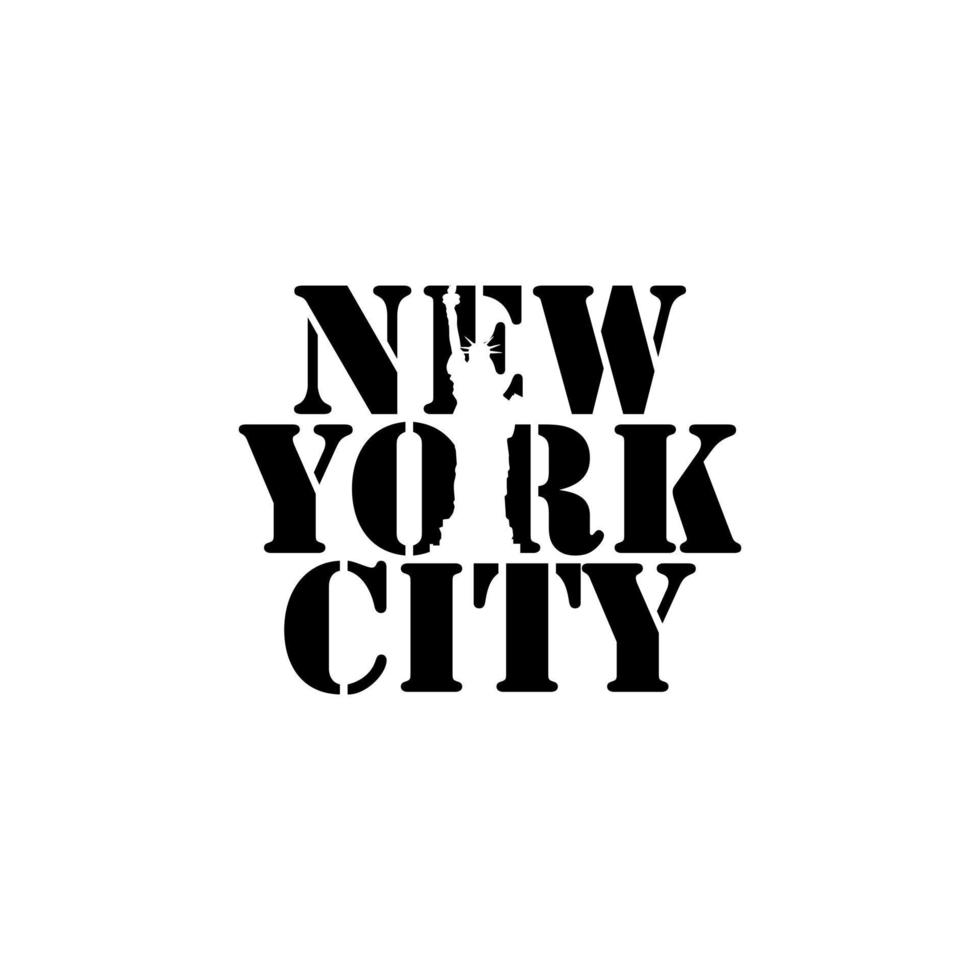 New York city negative space typography logo design image vector