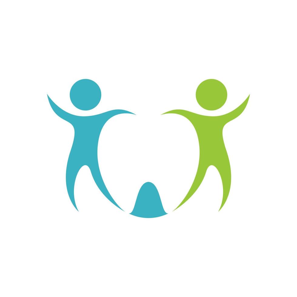 Dental kids medical office logo design vector image illustration