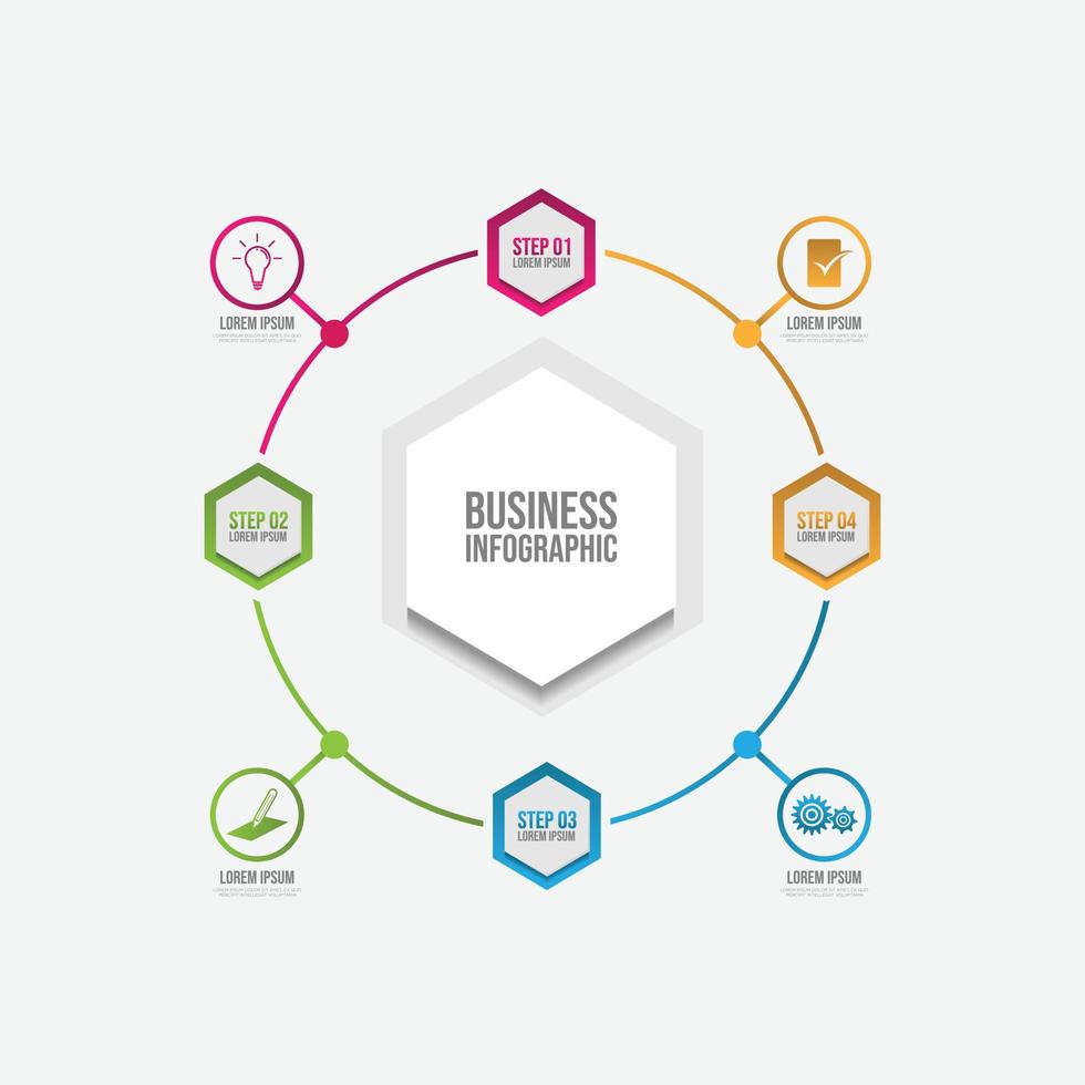 Presentation business infographic template with options or steps vector