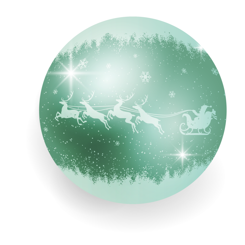Metallic Green Christmas Ball. png