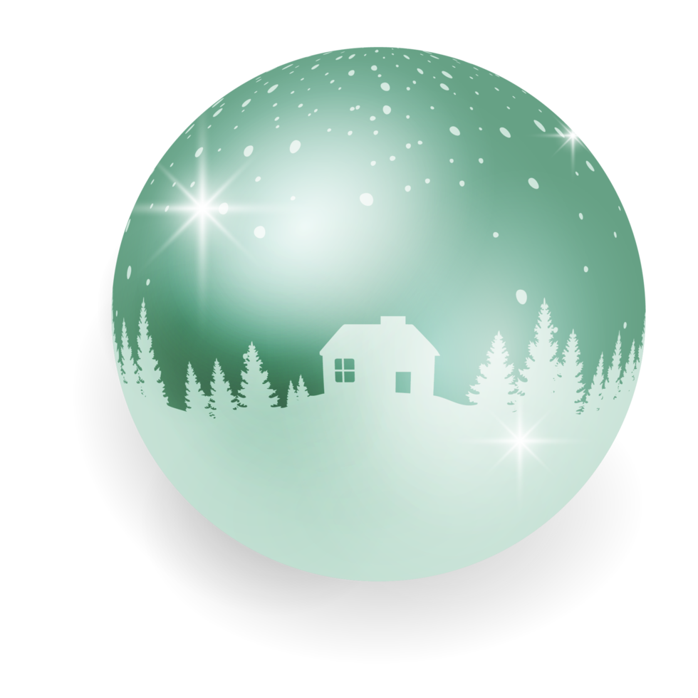Metallic Green Christmas Ball. png