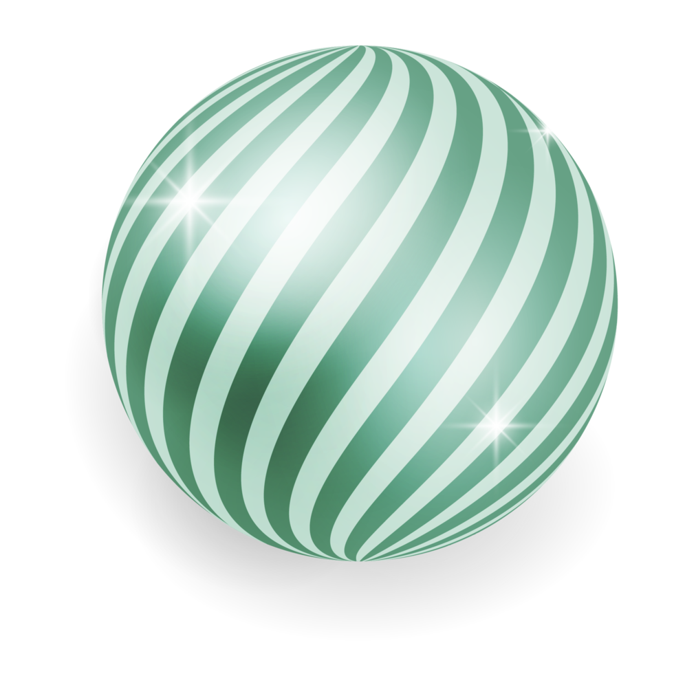 Metallic Green Christmas Ball. png