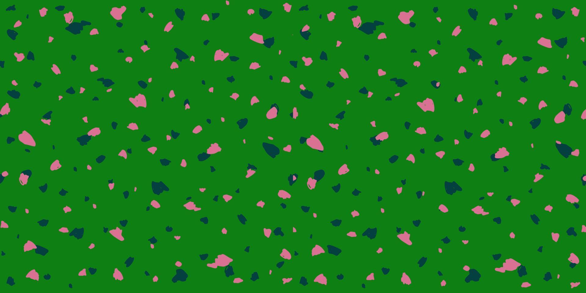 Hand drawn ink pattern and texture seamless pattern. Expressive seamless abstract vector background in green.