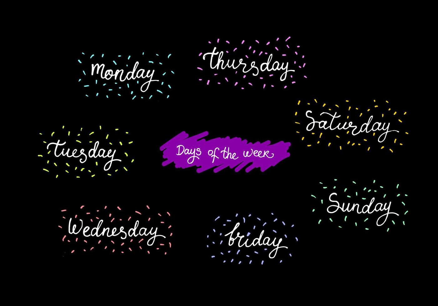 Days of the week are marked with letters. vector