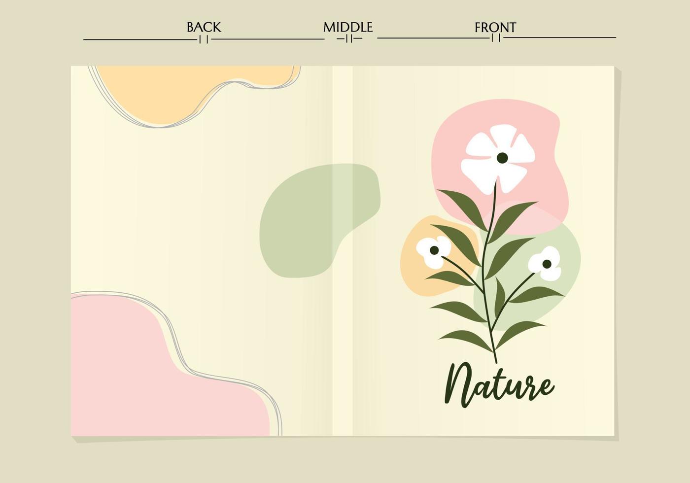 Contemporary backgrounds.boho aesthetic book cover with hand drawn floral elements.Design elements for book cover, page template, print, card, brochure, magazine, poster vector