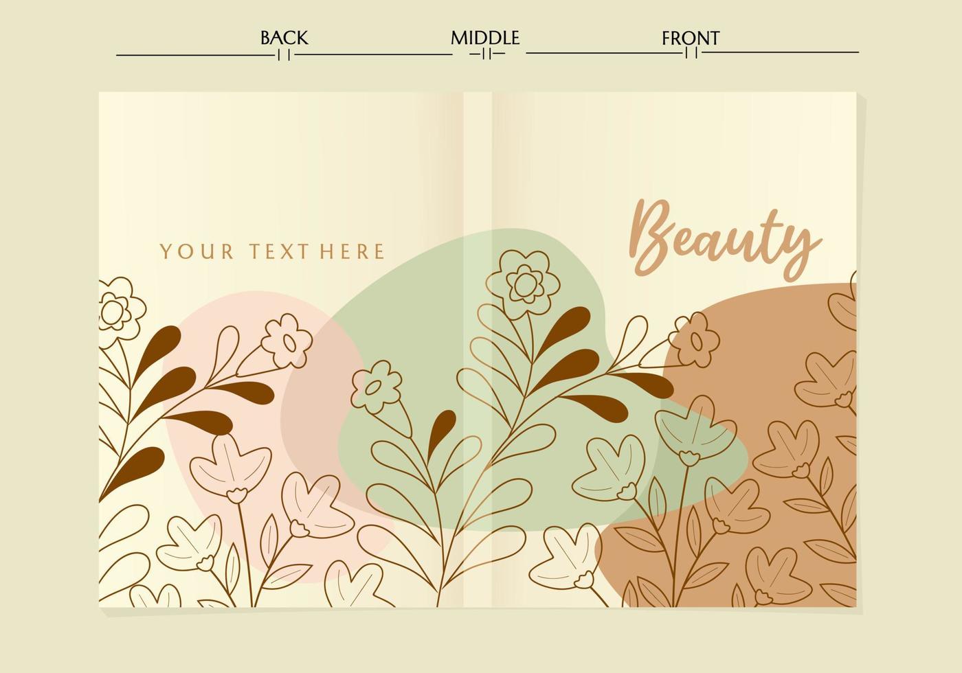 Contemporary backgrounds.boho aesthetic book cover with hand drawn floral elements.Design elements for book cover, page template, print, card, brochure, magazine, poster vector