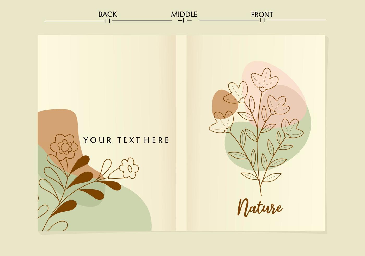 Contemporary Backgrounds boho Aesthetic Book Cover With Hand Drawn 