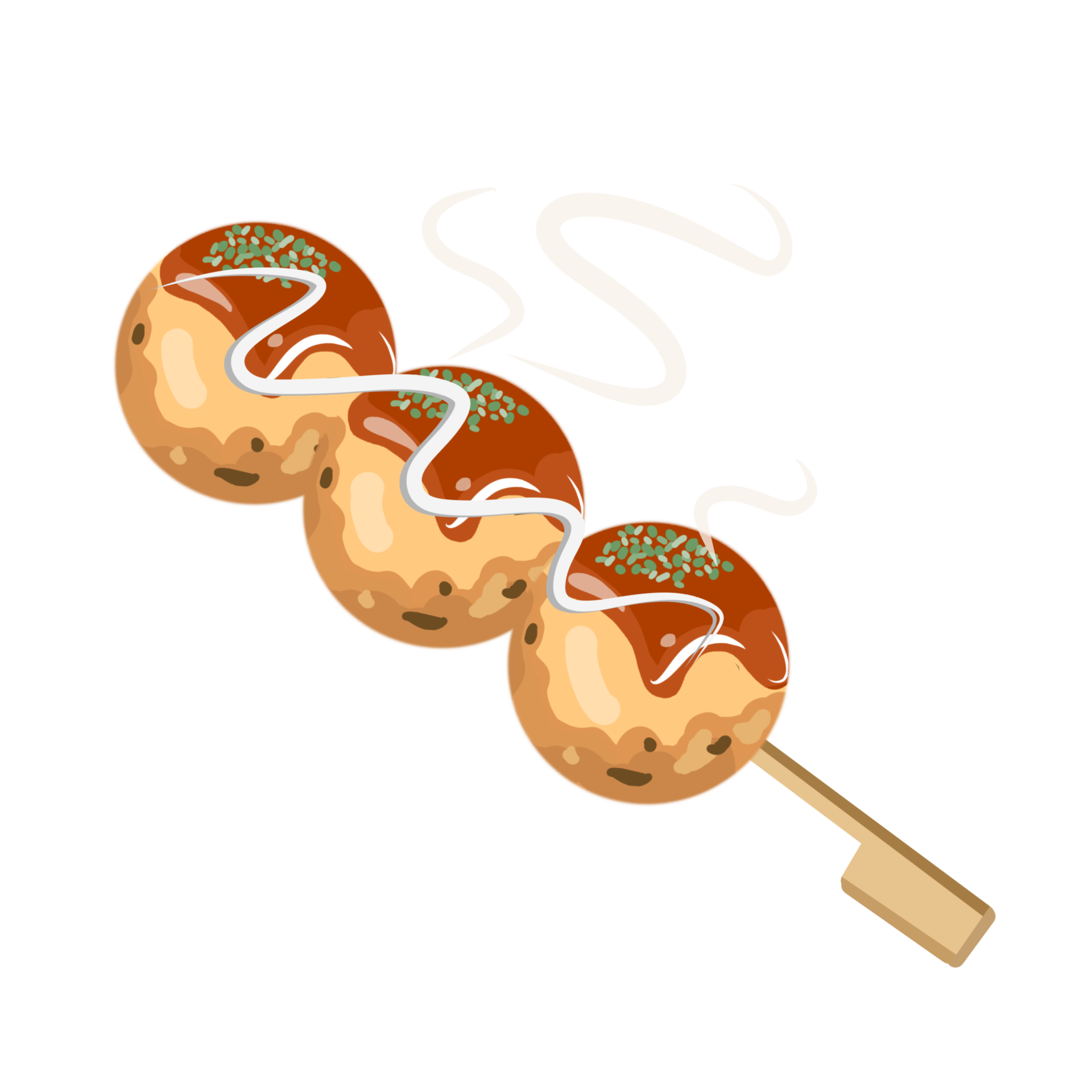 Free takoyaki au poisson katsuobushi, illustration de la cuisine
