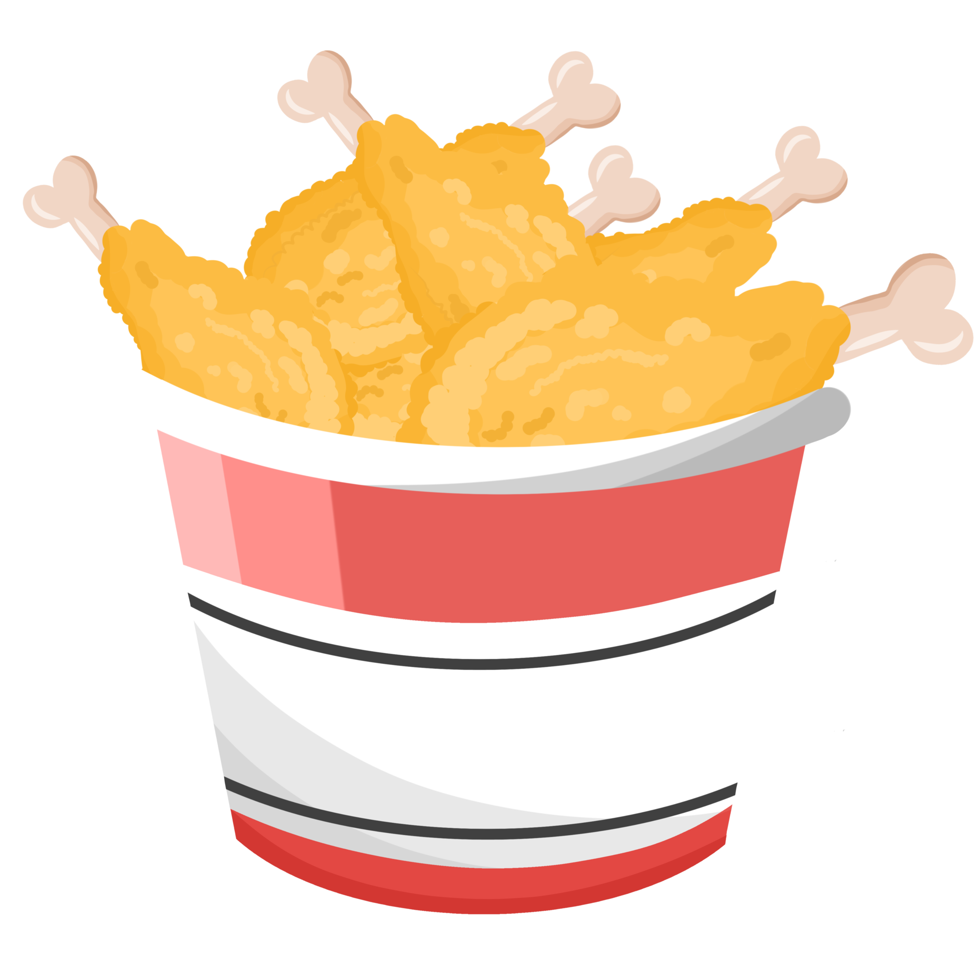 Free fried chicken wings in bucket 13744794 PNG with Transparent Background