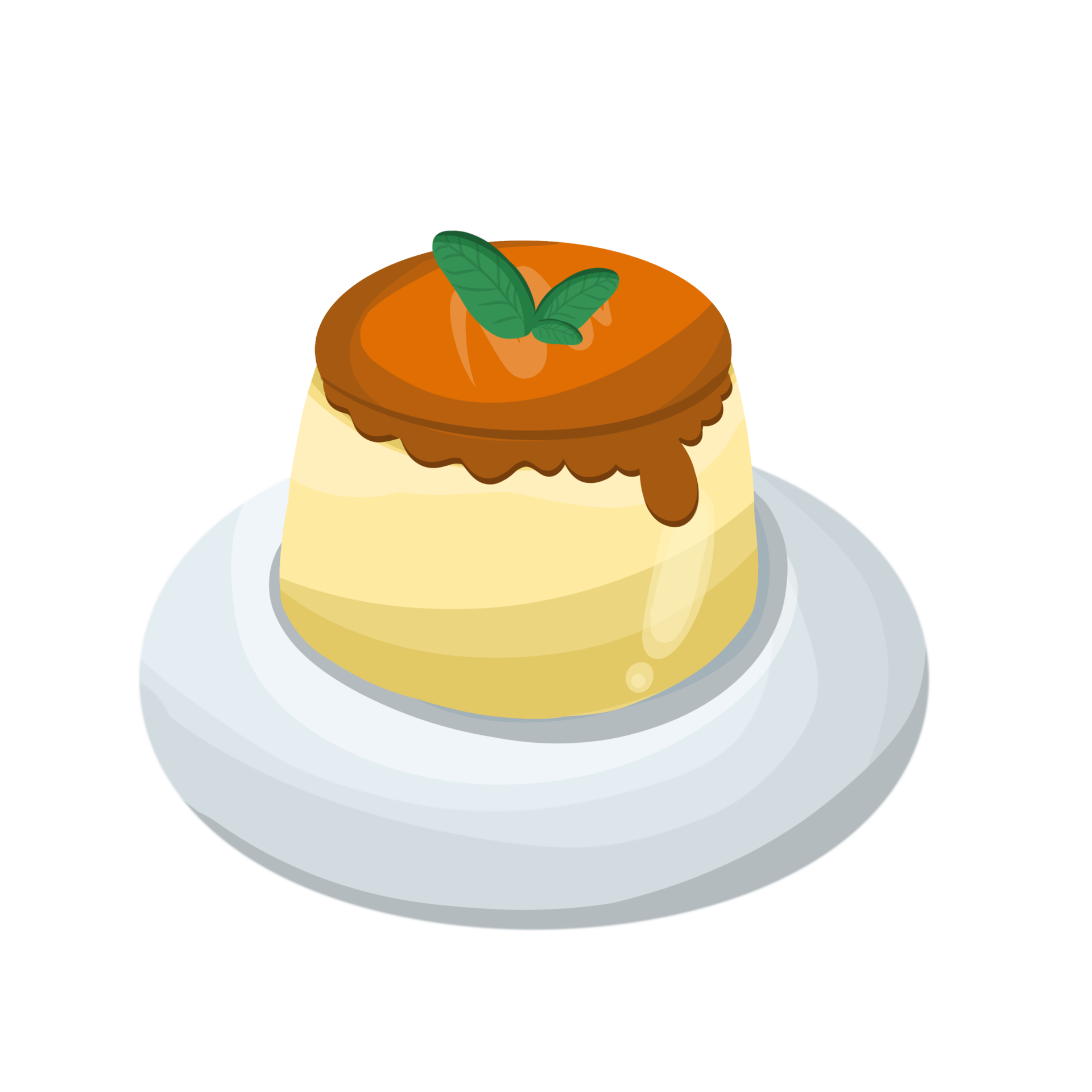 Free caramel pudding custard food illustration 13744802 PNG with