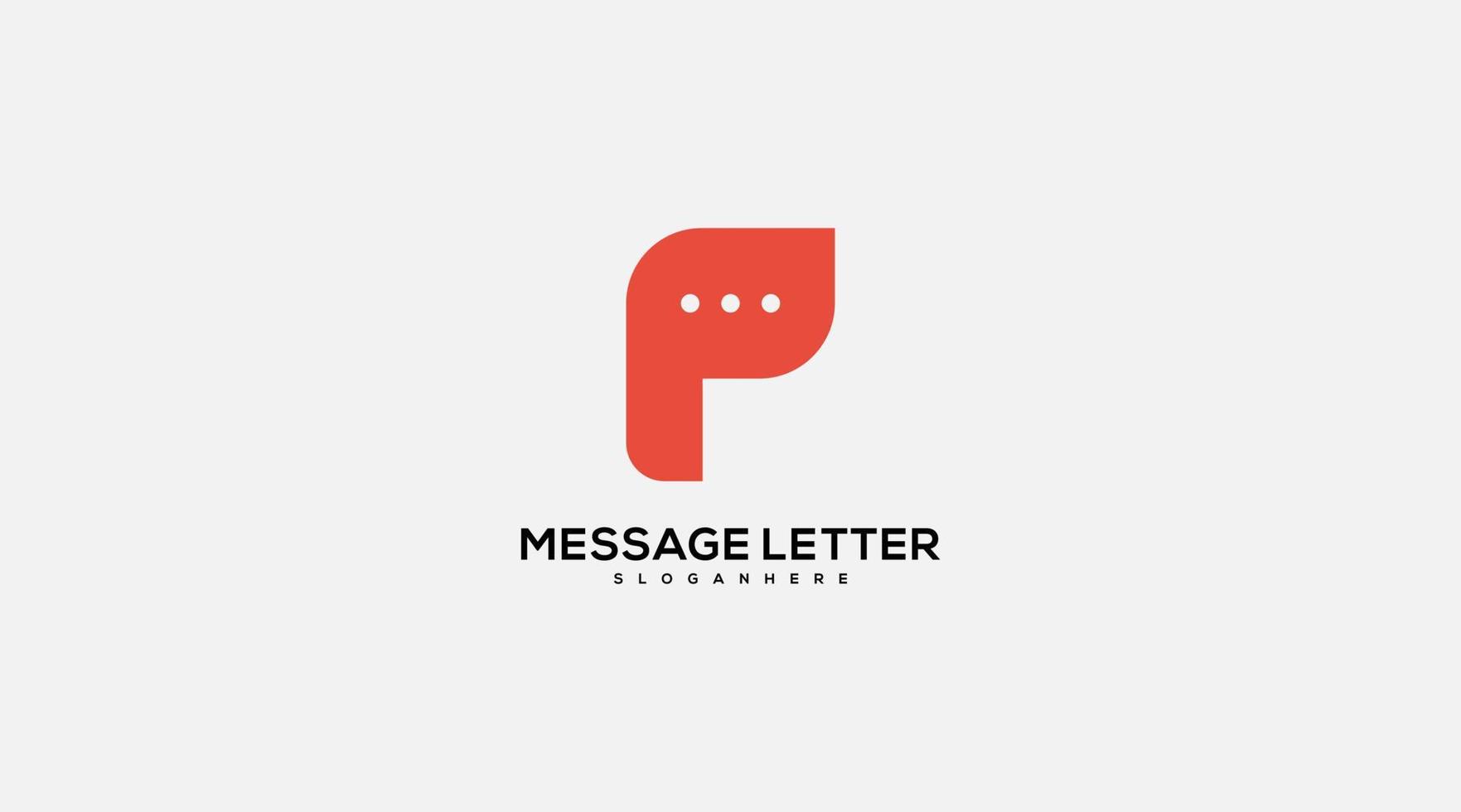 Ilustración de vector de diseño de logotipo de comunicación de chat de letra p