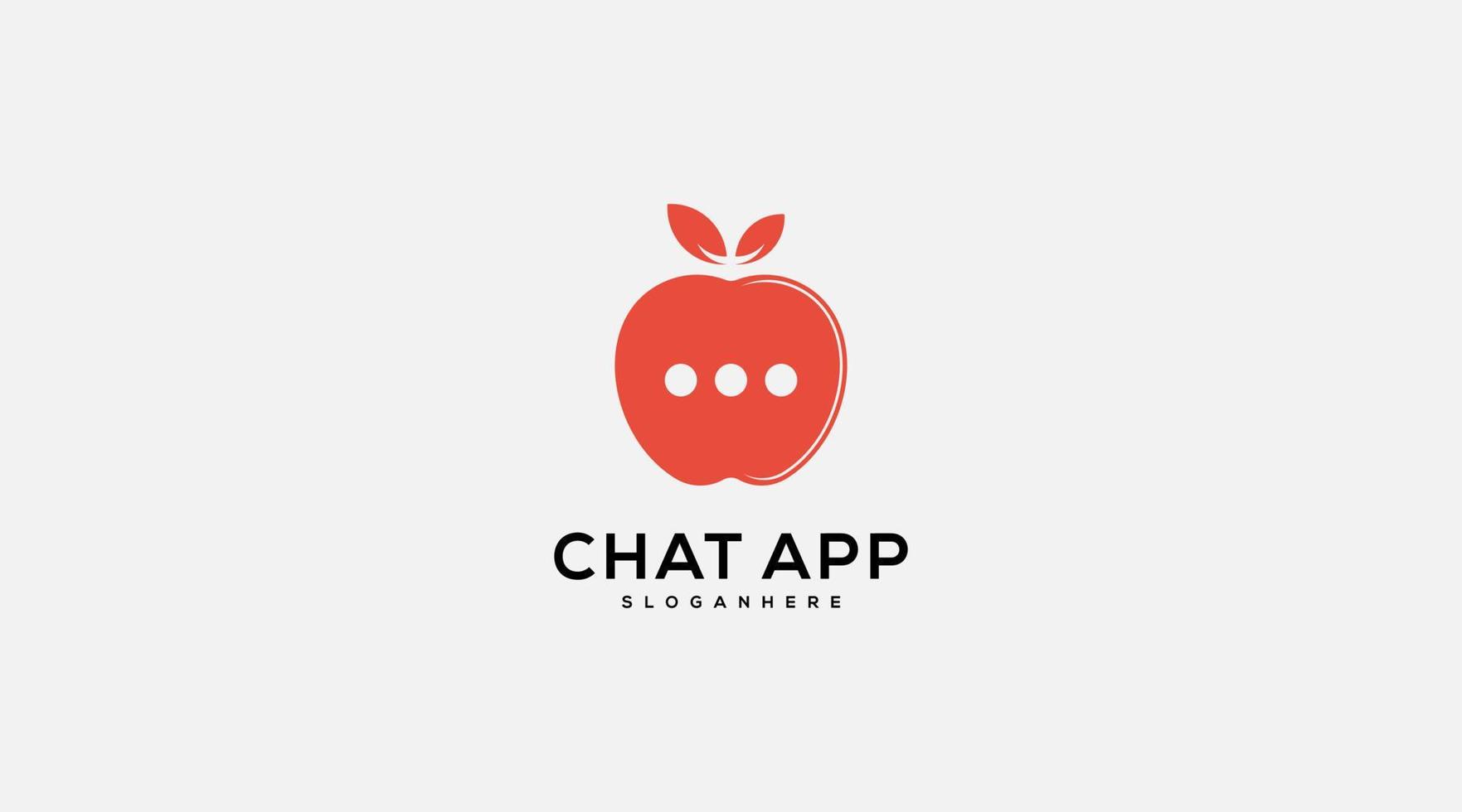 Apple chat logo design template vector