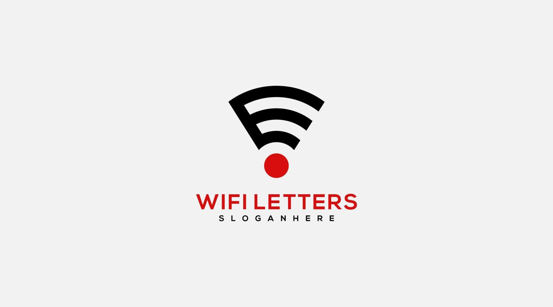 Letter E wifi logo design vector template