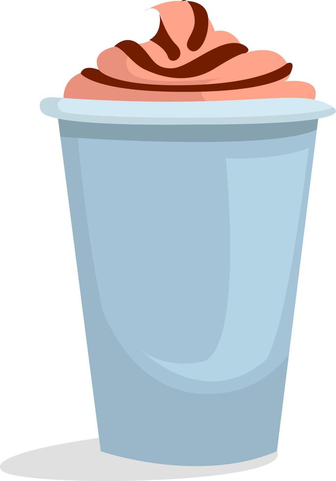 café con helado, ilustración, vector sobre fondo blanco