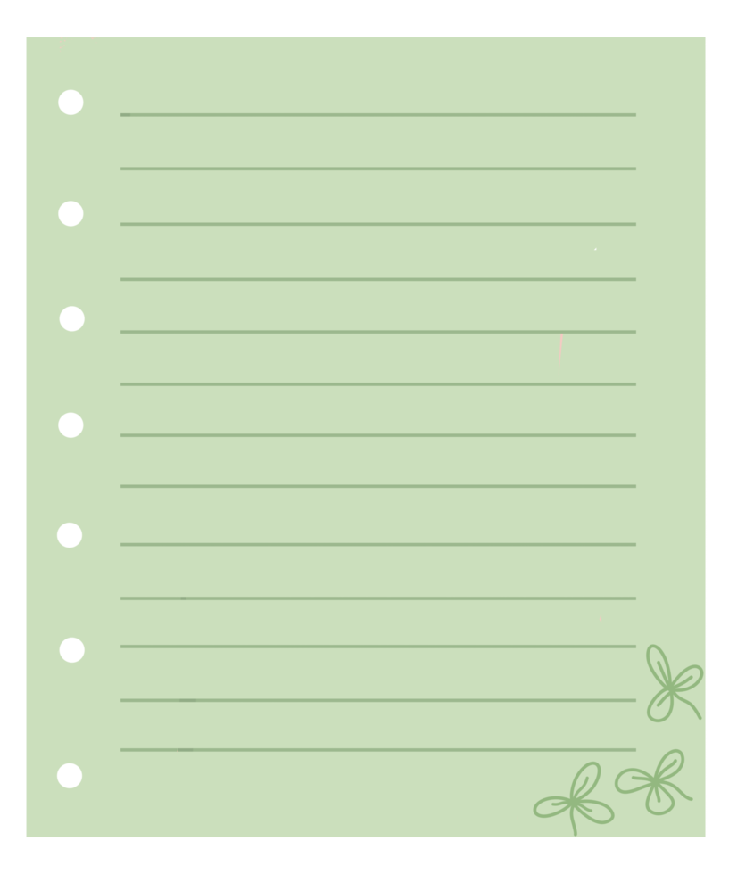 Green Binder Sheet png