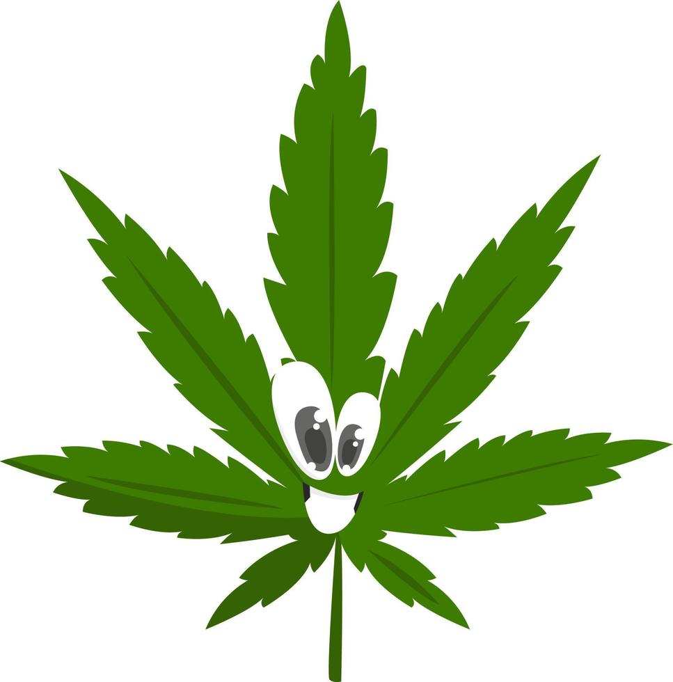 Happy cannabis , illustration, vector on white background