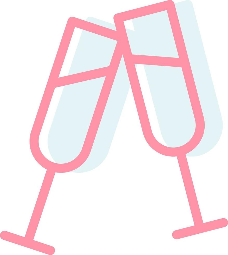 Champagne glasses, illustration, vector on a white background.