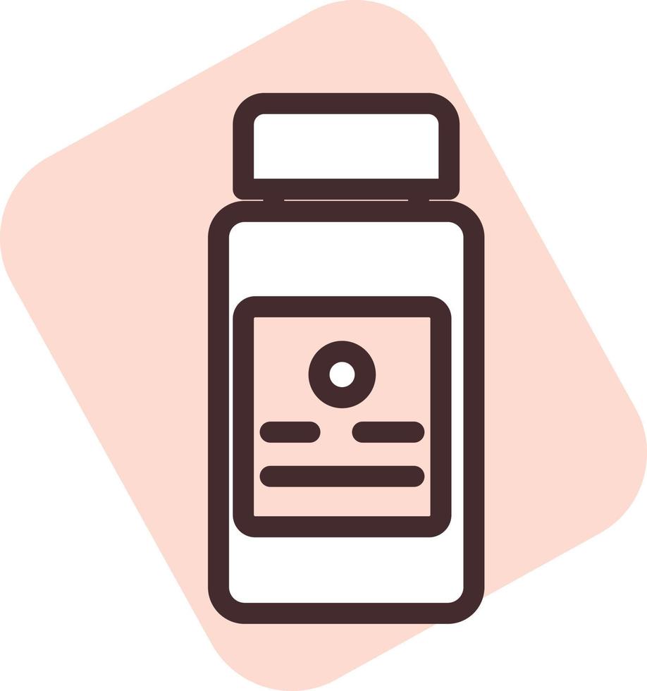 Pill container, illustration, vector on a white background.