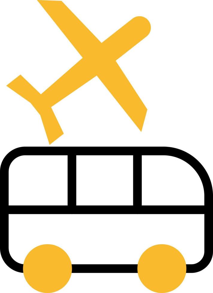 Hotel bus transfer, illustration, vector on a white background.