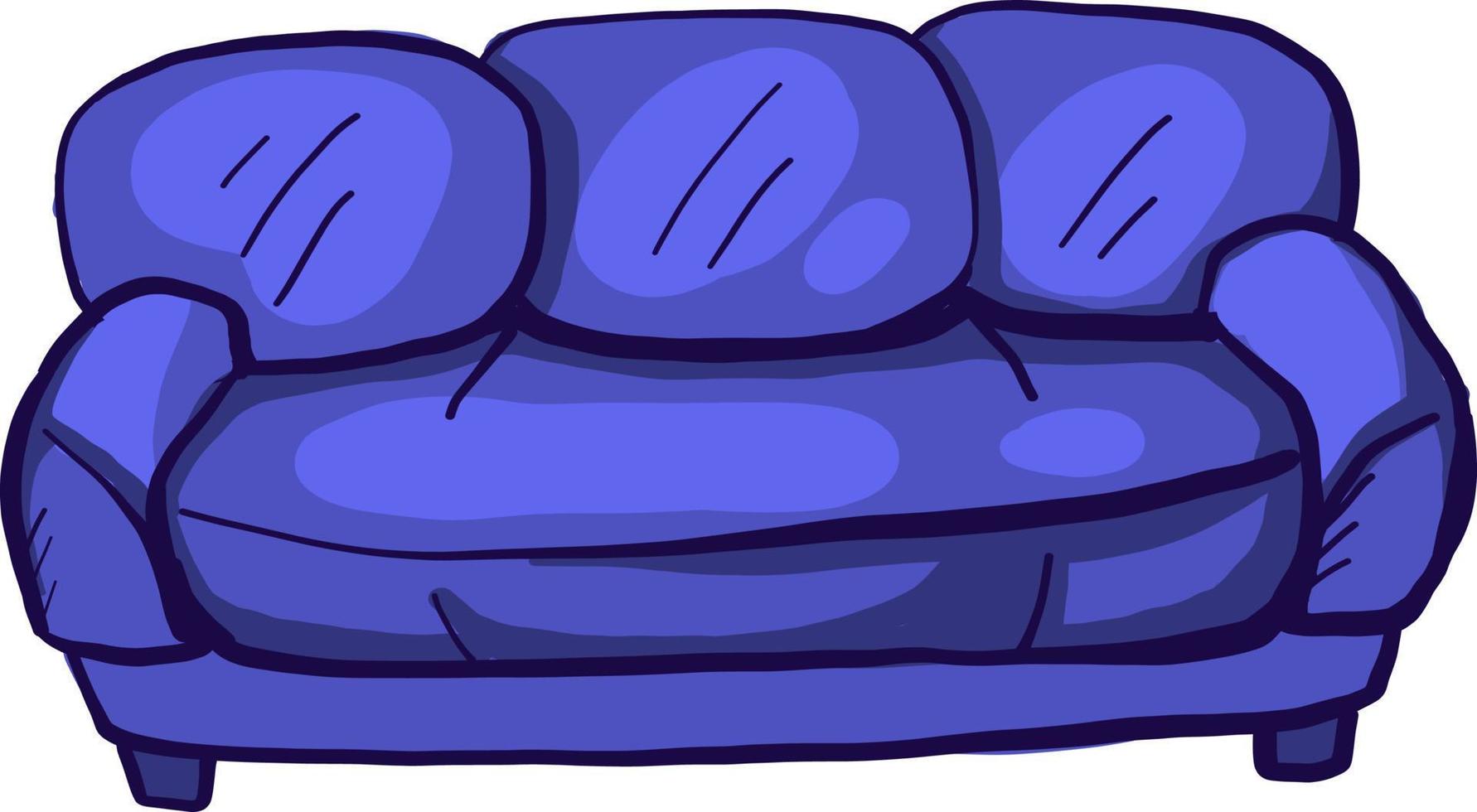 Purple couch , illustration, vector on white background