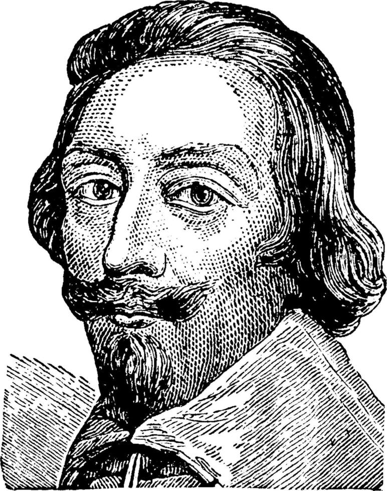 armand richelieu, ilustración de la vendimia vector