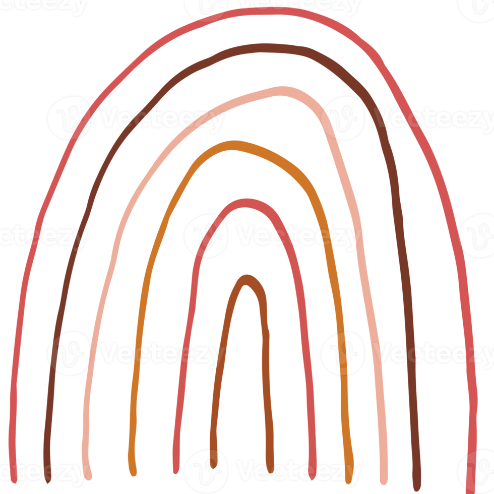 arco-íris de doodle simples. clipart png transparente