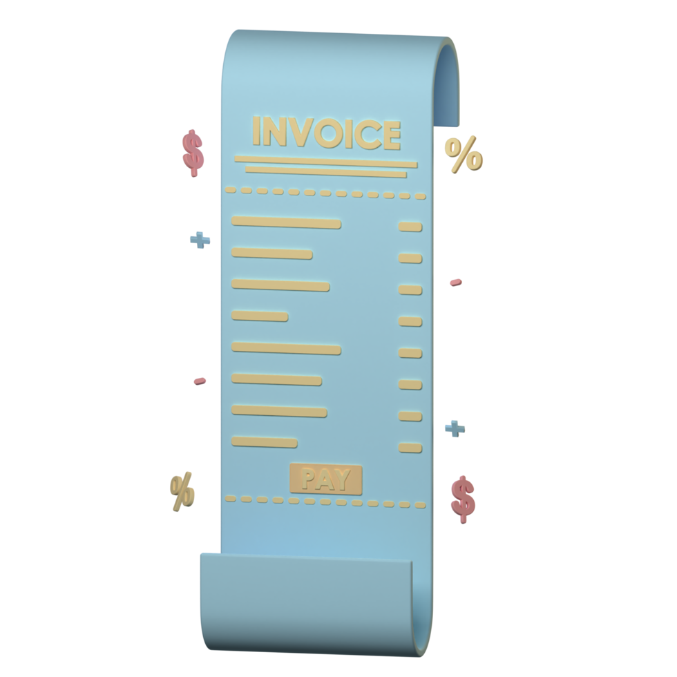 3d invoice illustration png