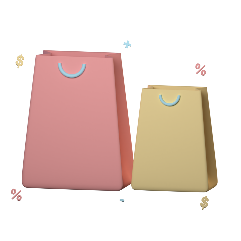 3d bag shopping illustration png