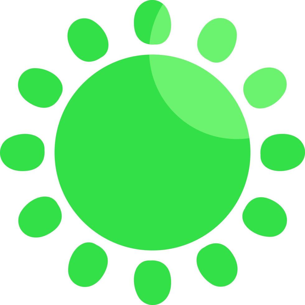 Green sun, illustration, vector on a white background.