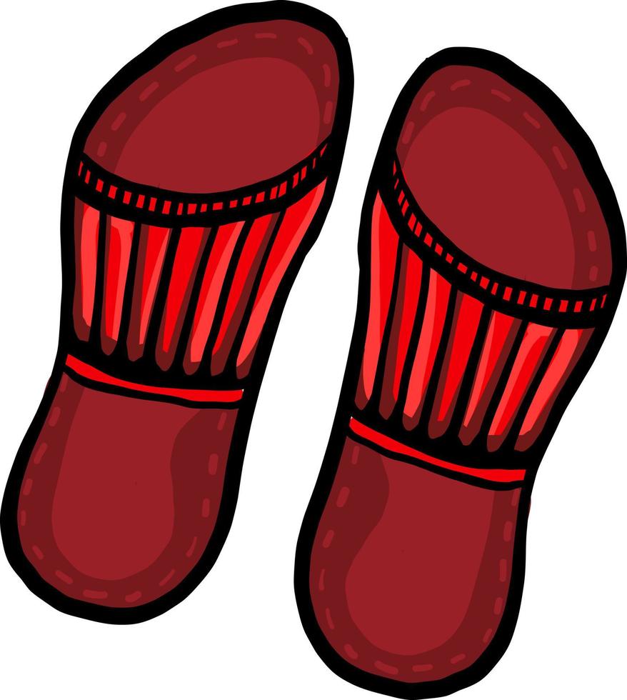Red slippers, illustration, vector on white background