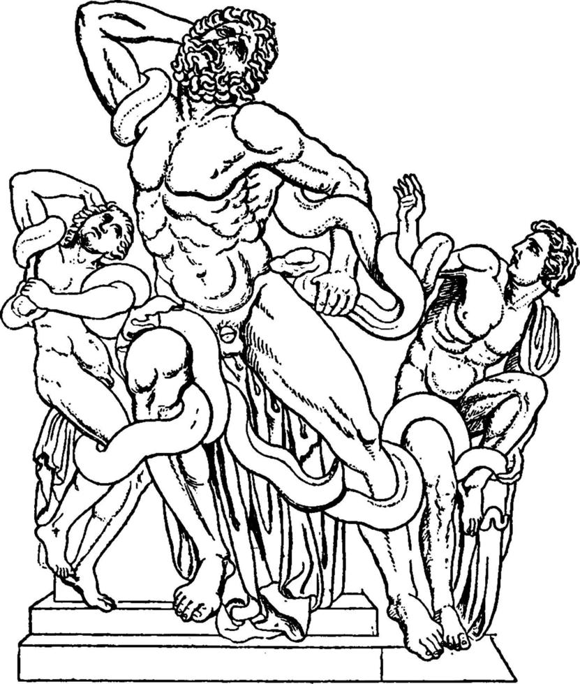 ilustración vintage de laocoonte. vector