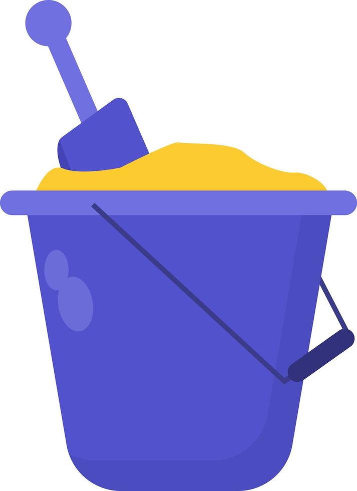 Blue bucket, illustration, vector on white background.