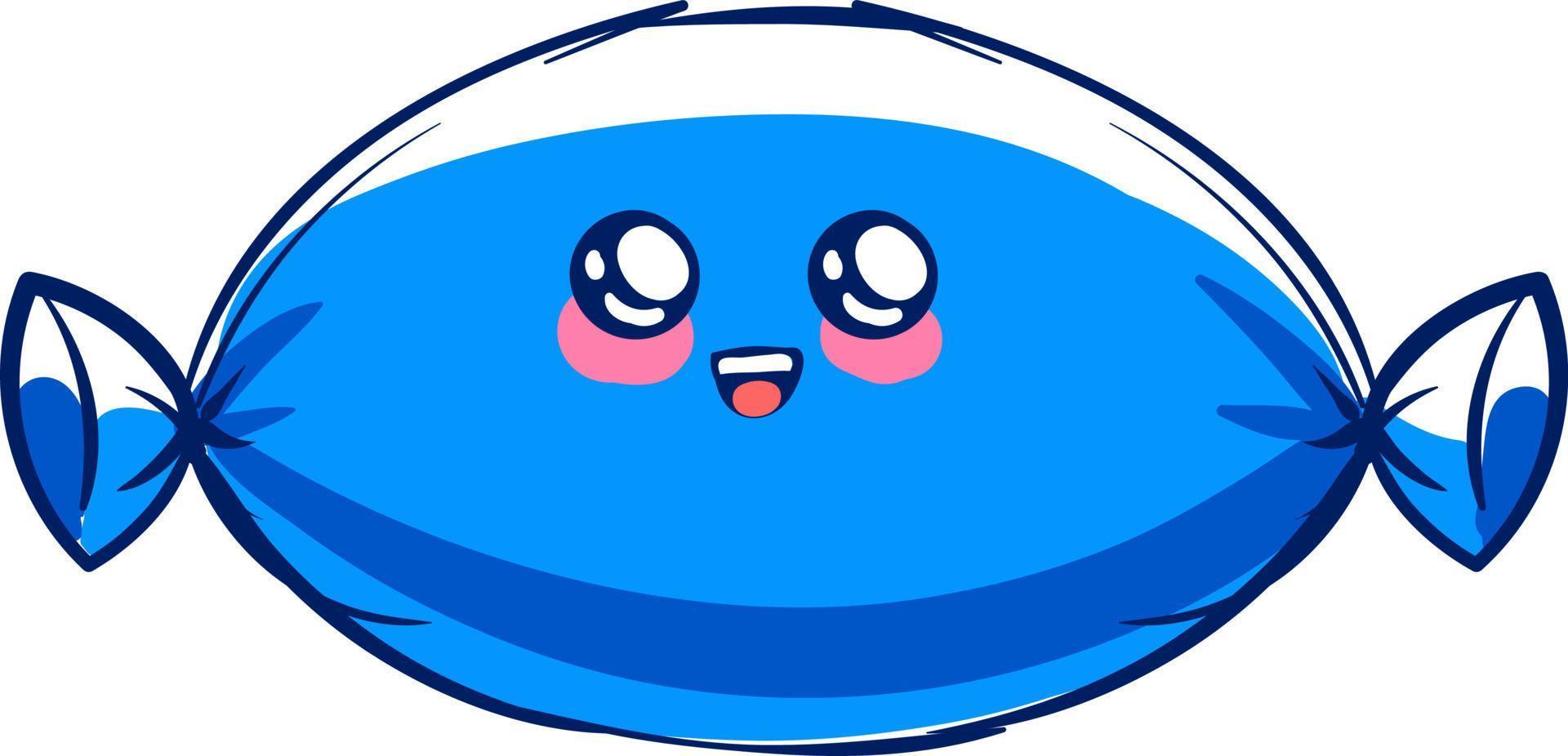 Blue wrapped candy, illustration, vector on white background 13745435