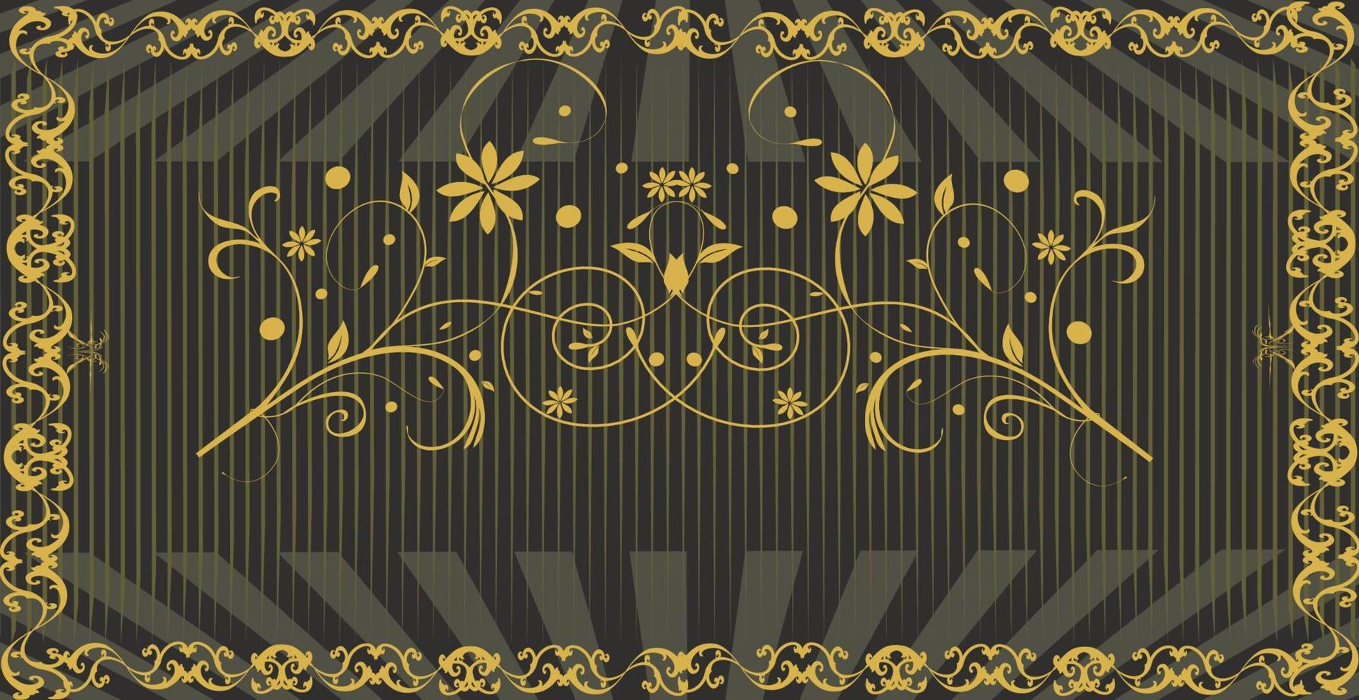 letrero vintage con diseño floral abstracto retro elegante adornado vector