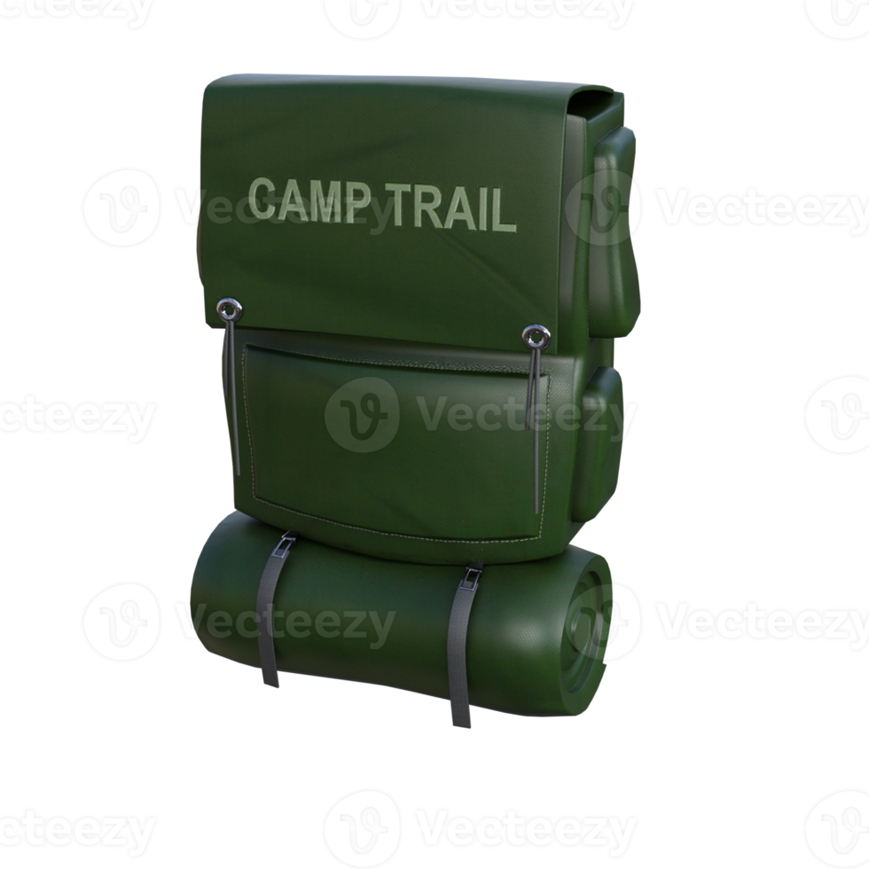 renderizado 3d de activos de camping png