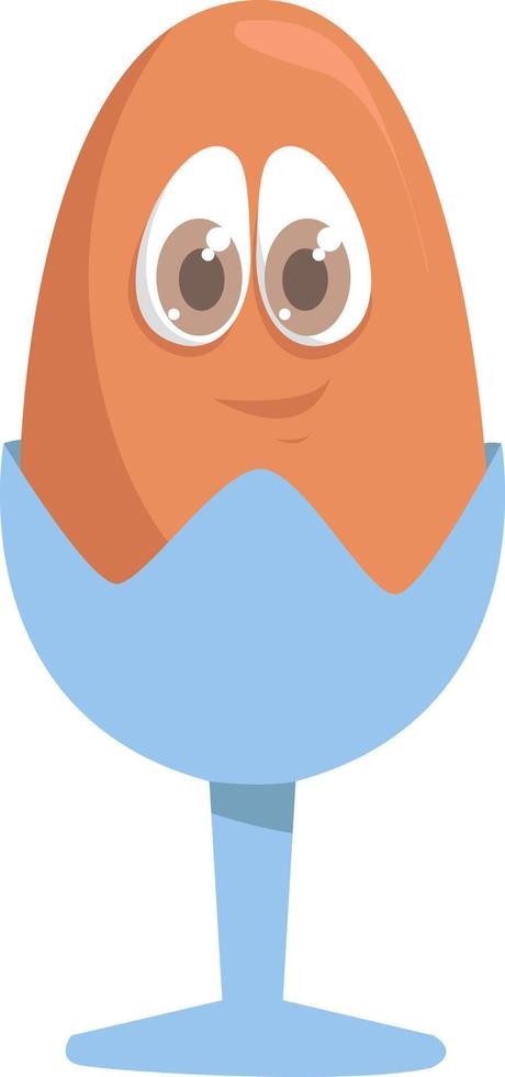 Sad egg , illustration, vector on white background