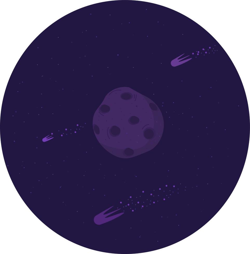Asteroid in space, illustration, vector on white background