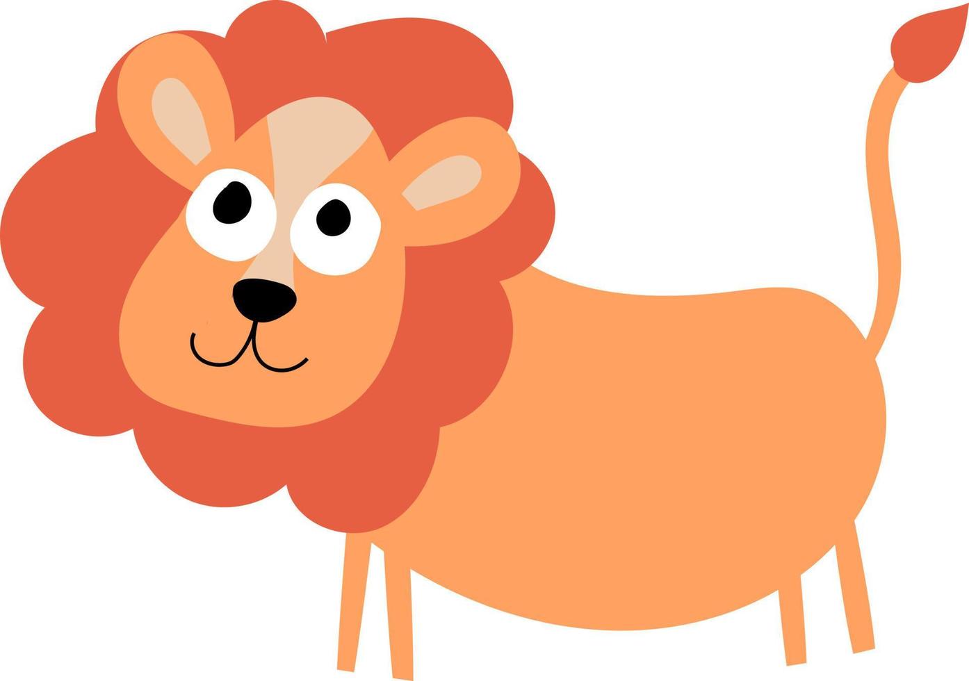 Cute lion, illustration, vector on white background.