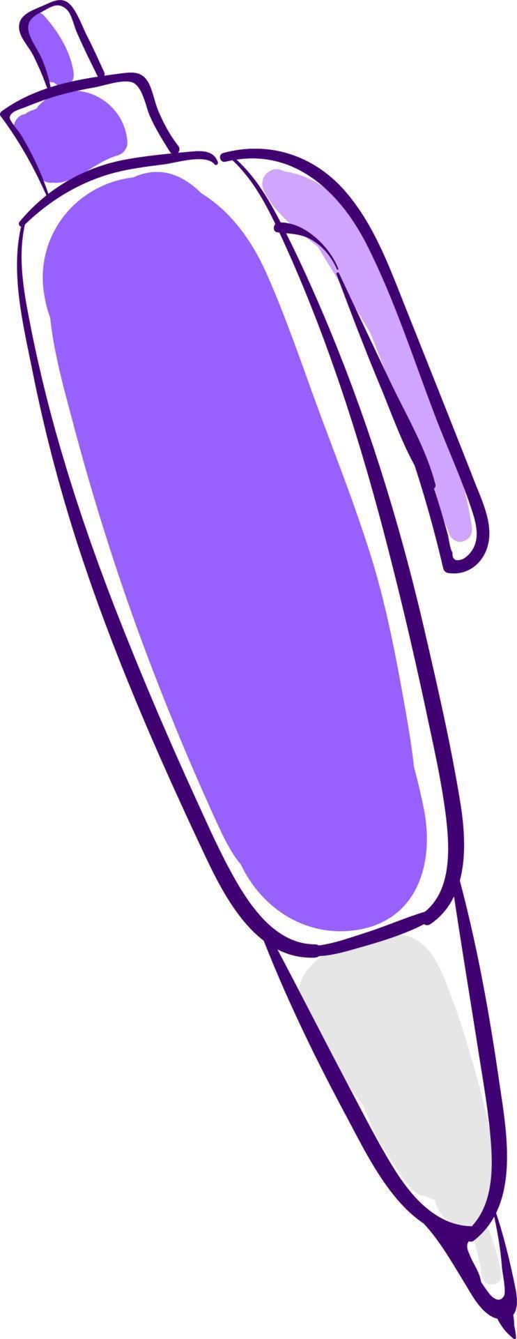 Purple pen, illustration, vector on white background. 13745574 Vector