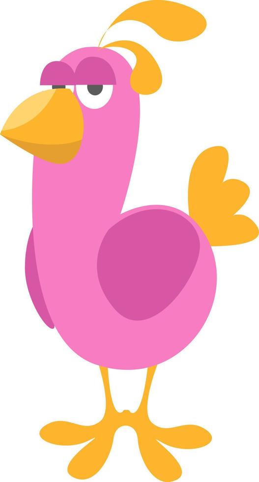 Pink bored bird,illustration,vector on white background vector