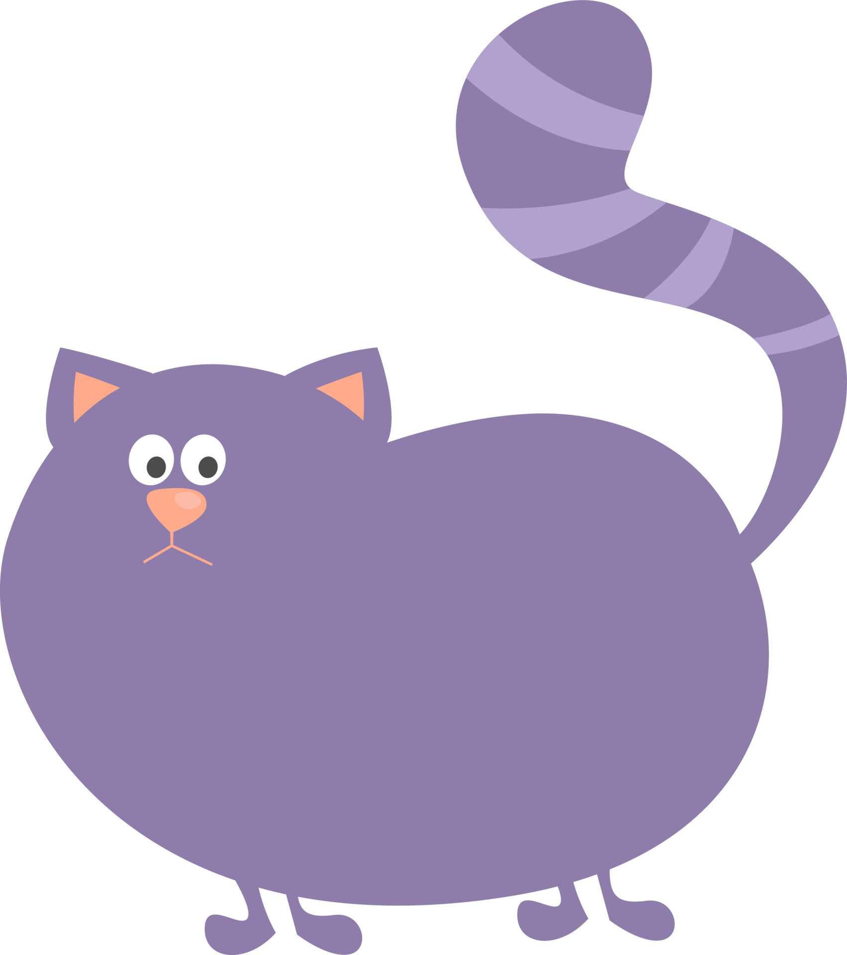 House Cat Illustration
 Purple house cat illustration vector on a white background