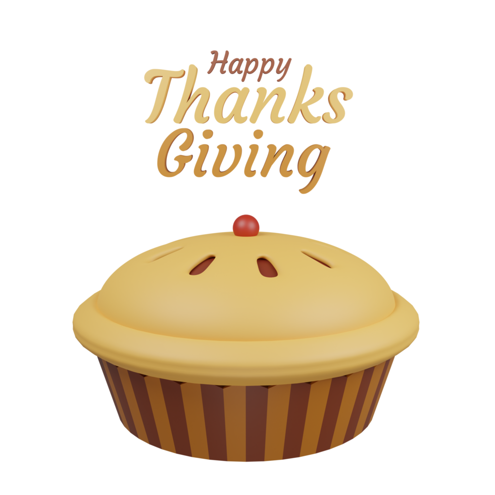 Thanksgiving pie 3D Illustration png