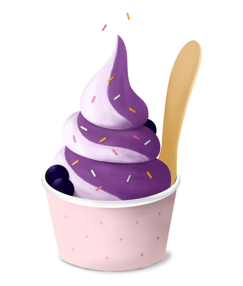 Blueberrry Ice Cream Illustration png