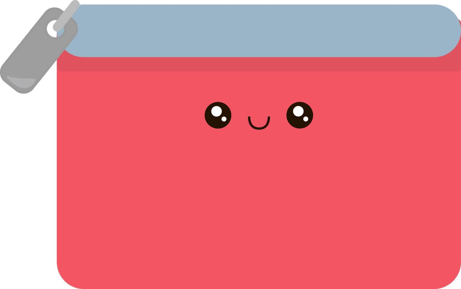 Pink pencil case, illustration, vector on white background.