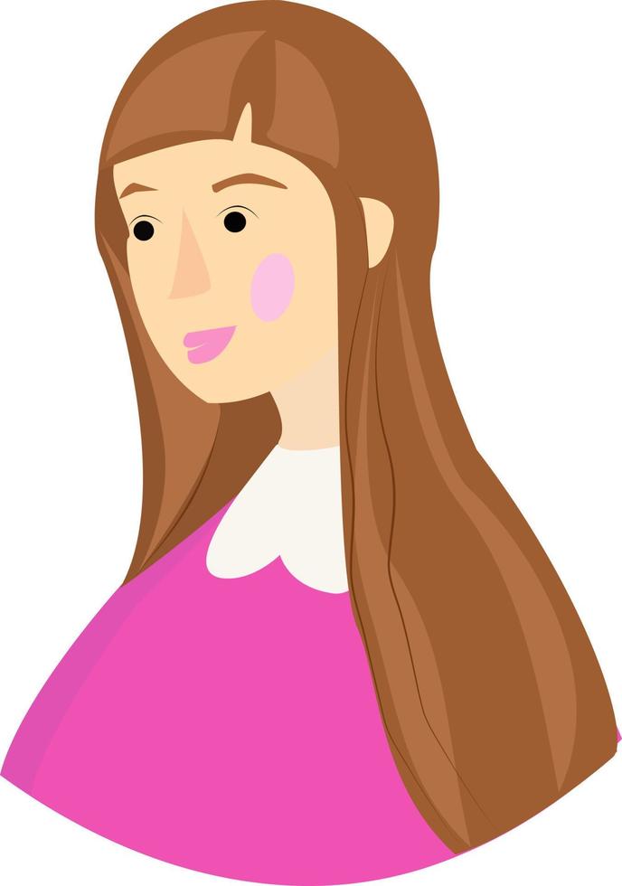 Lady in pink, illustration, vector on white background.