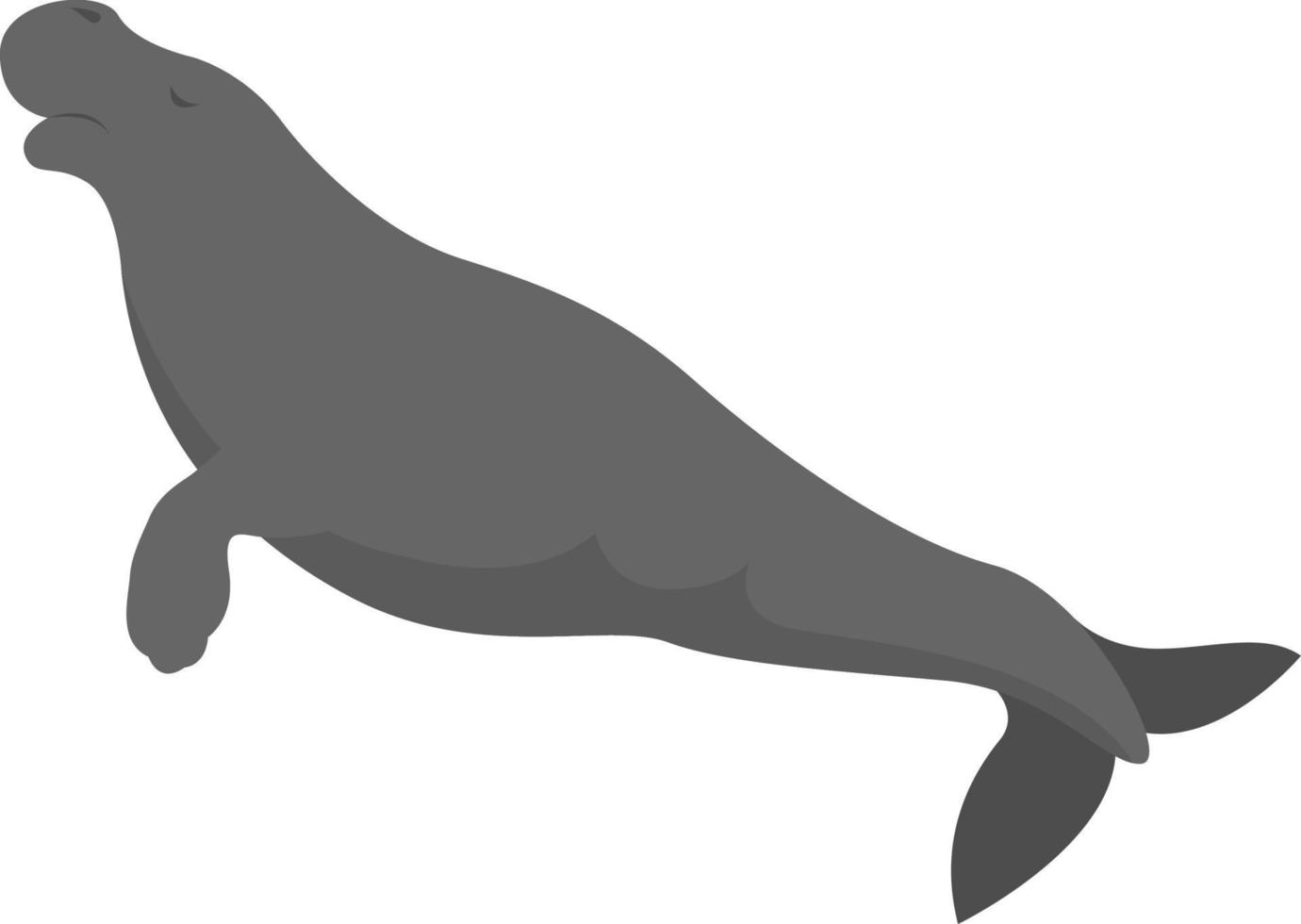 Sea cow, illustration, vector on white background.