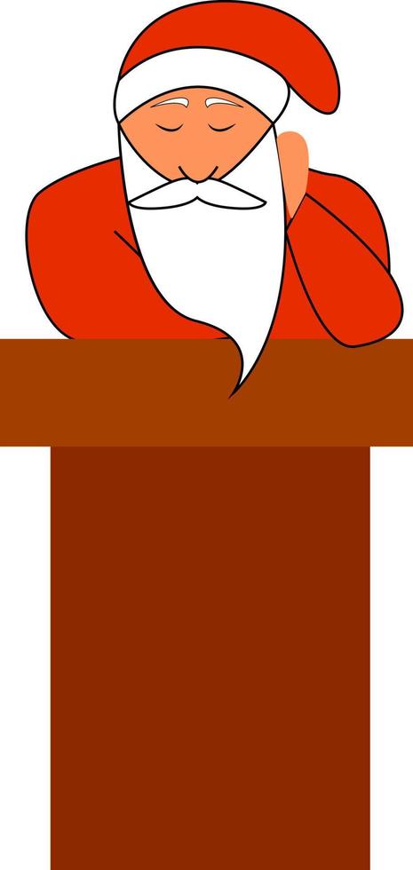 A sleeping Santa Claus, vector or color illustration.