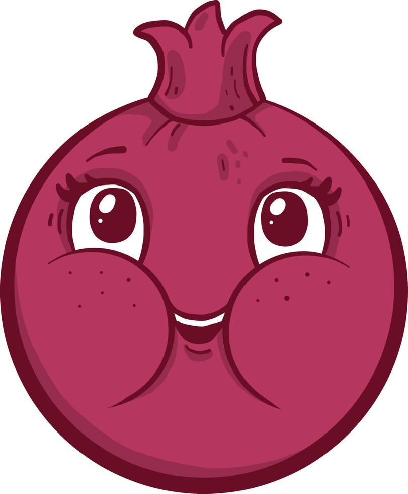 Cute pomegranate ,illustration,vector on white background vector